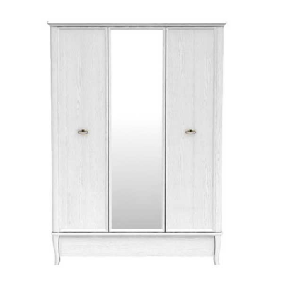 GARDE ROBES ORLAND 3PORTES 1TIROIR MIROIR CENTRAL CHÊNE BLANCHI
