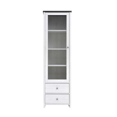 ARMOIRE VITREE PORTO 2TIROIRS MELEZE CLAIR