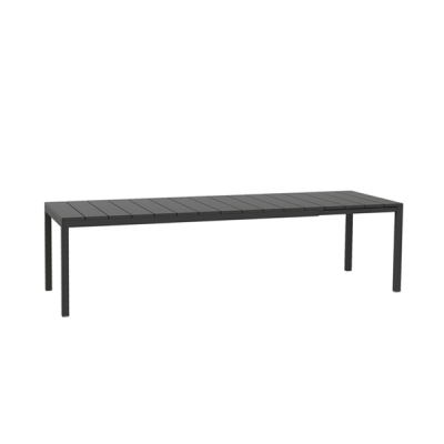 Table DurelTOP en polypropylène traité anti-UV RIO Antracite extensible 76x100x210-280 cm