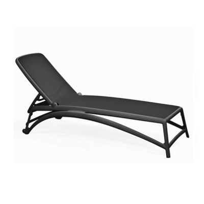 Chaise longue polypropylène et fibre de verre traité anti UV ALFA Antracite/ Antracite 99x171-204,5x70 cm.