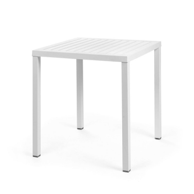 Table DurelTOP en polypropylène traité anti-UV CUBE Blanc empliable 75x70x70 cm