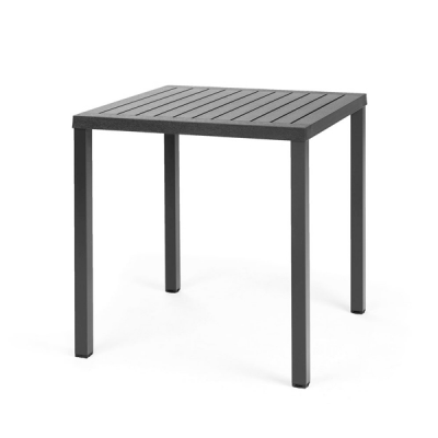 Table DurelTOP en polypropylène traité anti-UV CUBE Antracite empliable 75x70x70 cm