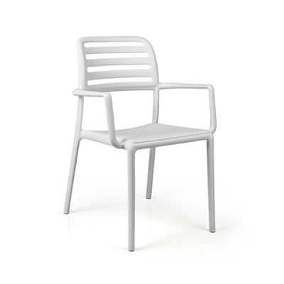 Chaise polypropylène et fibre de verre COSTA Blanc 86x58x57 cm