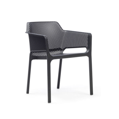 Chaise polypropylène et fibre de verre NET Antracite 80x60x58 cm