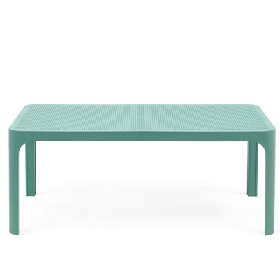 Table polypropylène et fibre de verre traité anti UV NET Vert salice rectangulaire avec patins anti-dérapants 40x100x60 cm