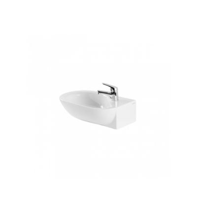 Lavabo céramique DOURO blanc d'angle avec kit de fixation 51x31x14.8 cm
