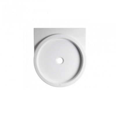 Receveur de douche céramique WCA blanc rond fond lisse 80x90x10 cm